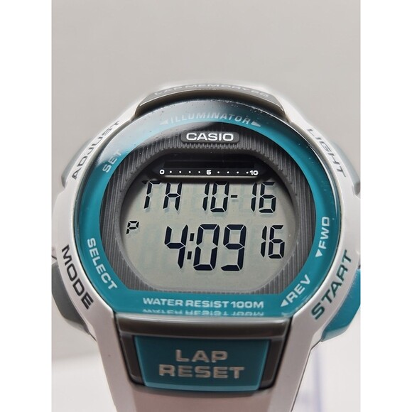 Casio LWS 1000H Womens Quartz Watch Illuminator Lap Memory 100M Gray New Battery - Picture 4 of 11